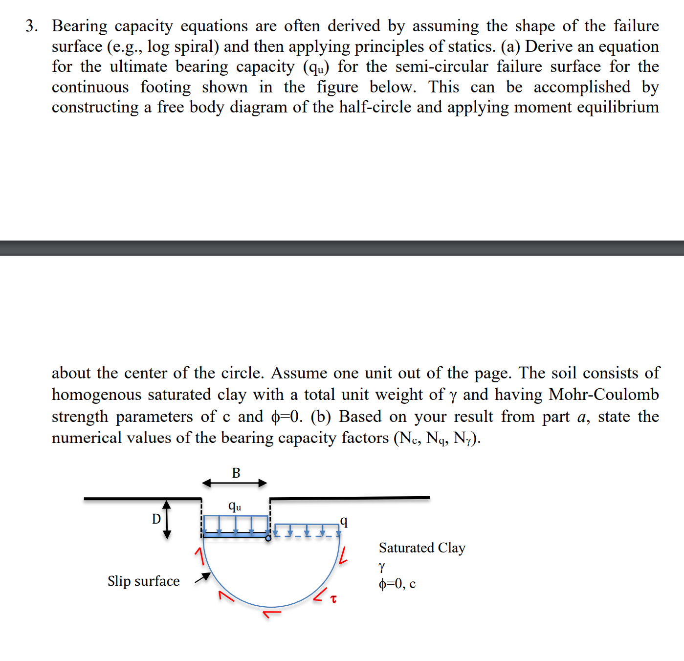 3 . Bearing capacity equations are often derived