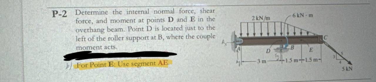 You SHOULD UES For Point E: segment AE with FBD