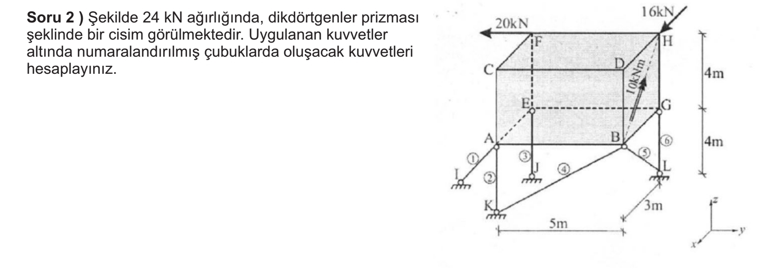 Soru 2 ) ekilde 2 4 kN a rl nda , dikd rtgenler