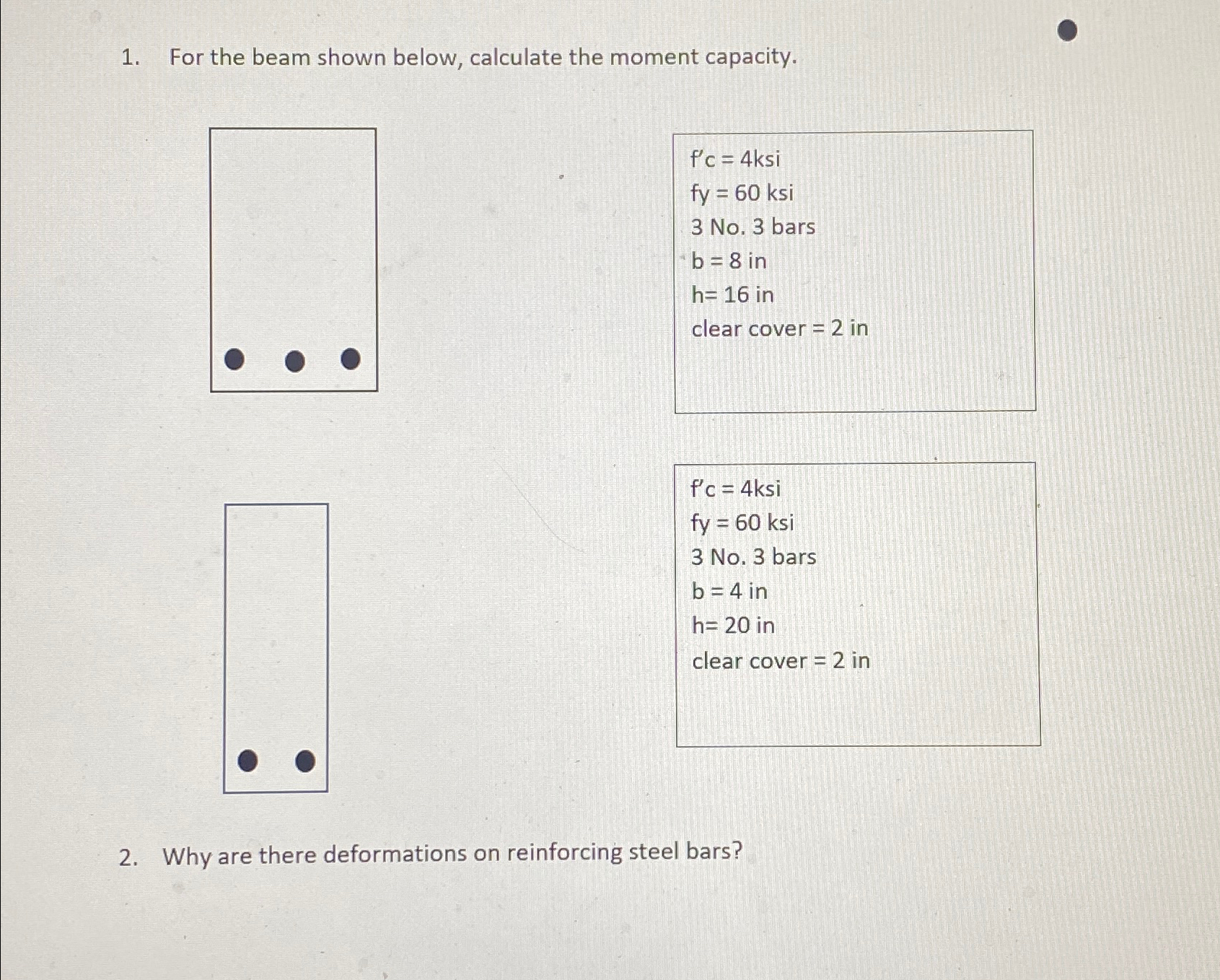For the beam shown below, calculate the moment