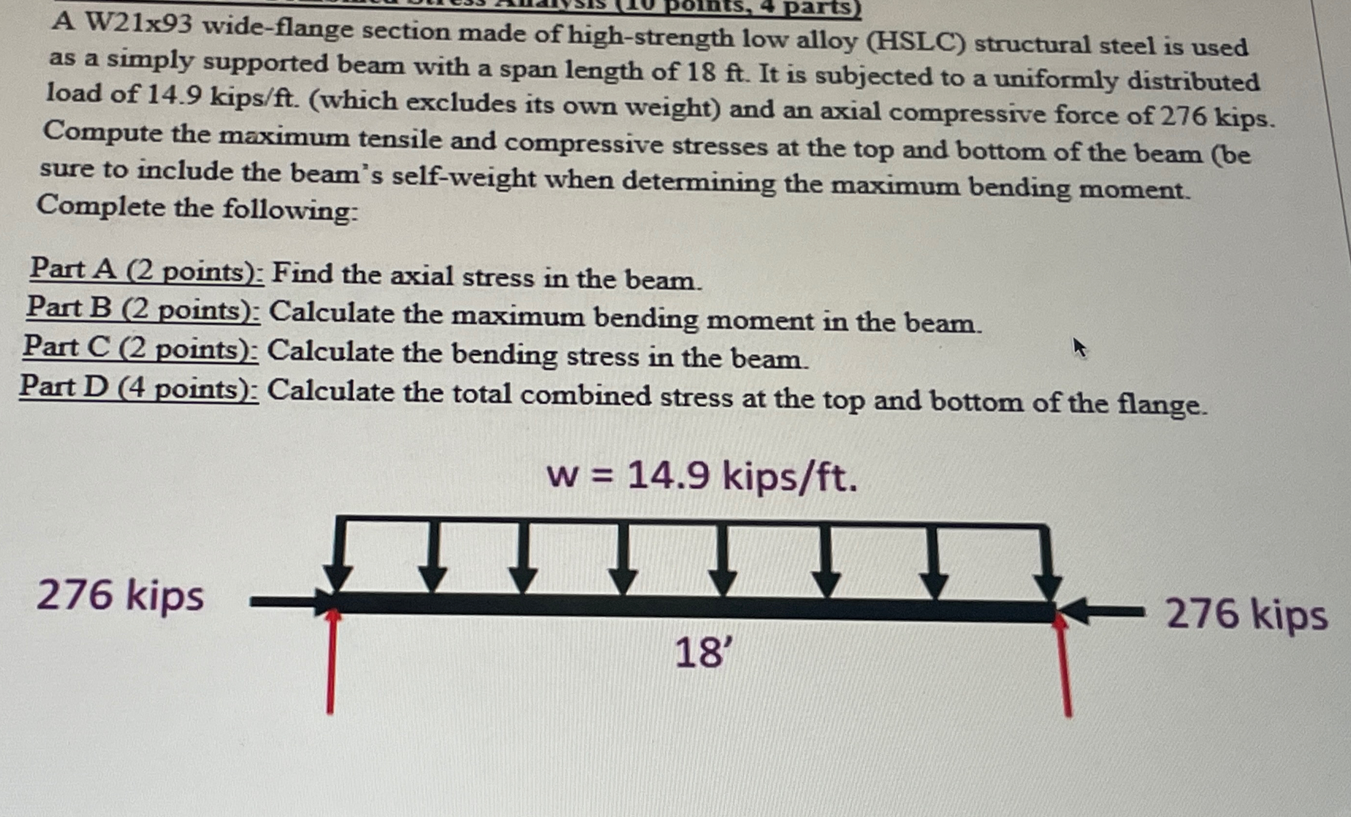 A W 2 1 x 9 3 wide - flange section made of high