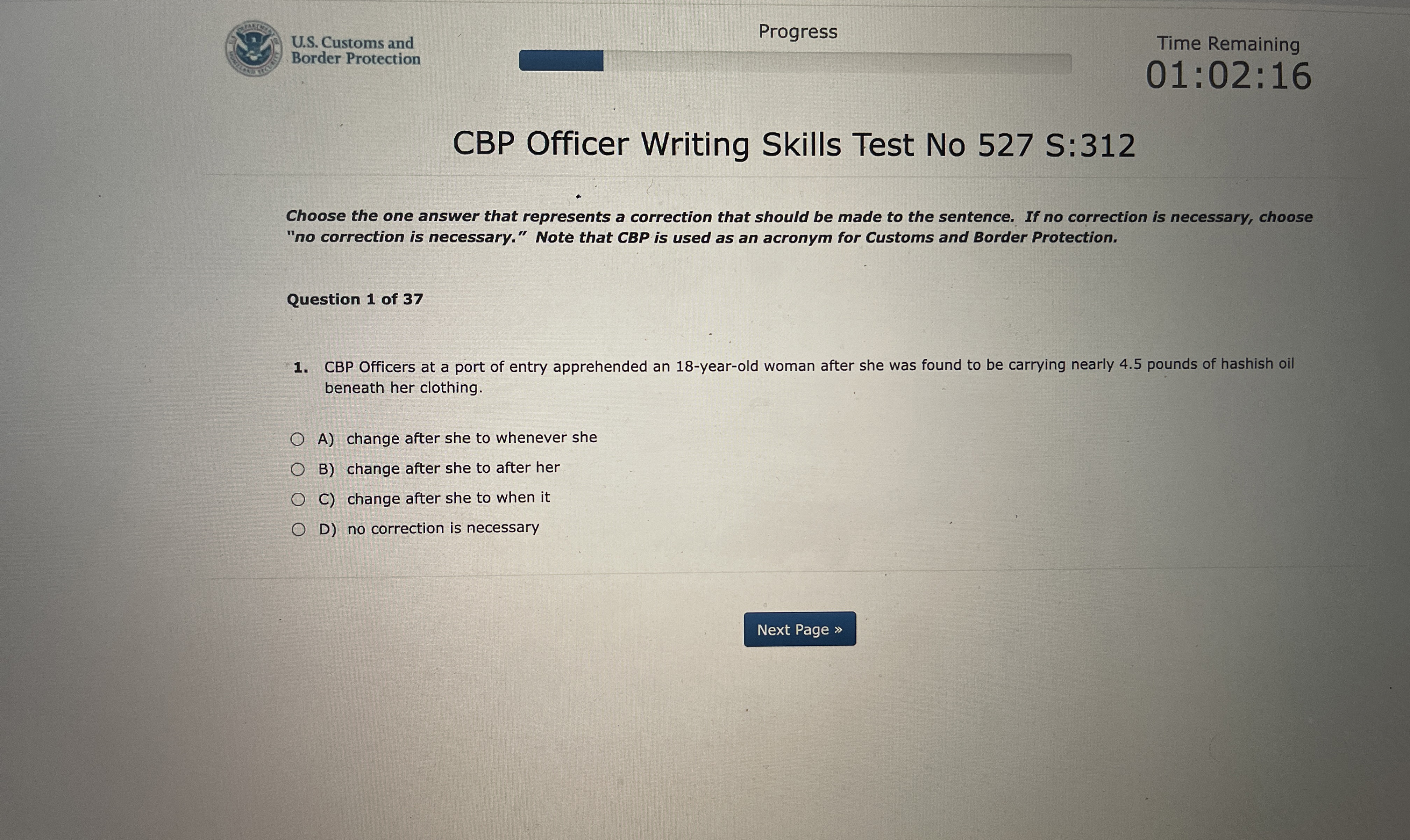 U . S . Customs and Border Protection Progress