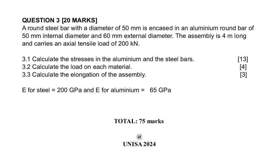 QUESTION MARKS ] A round steel bar with a