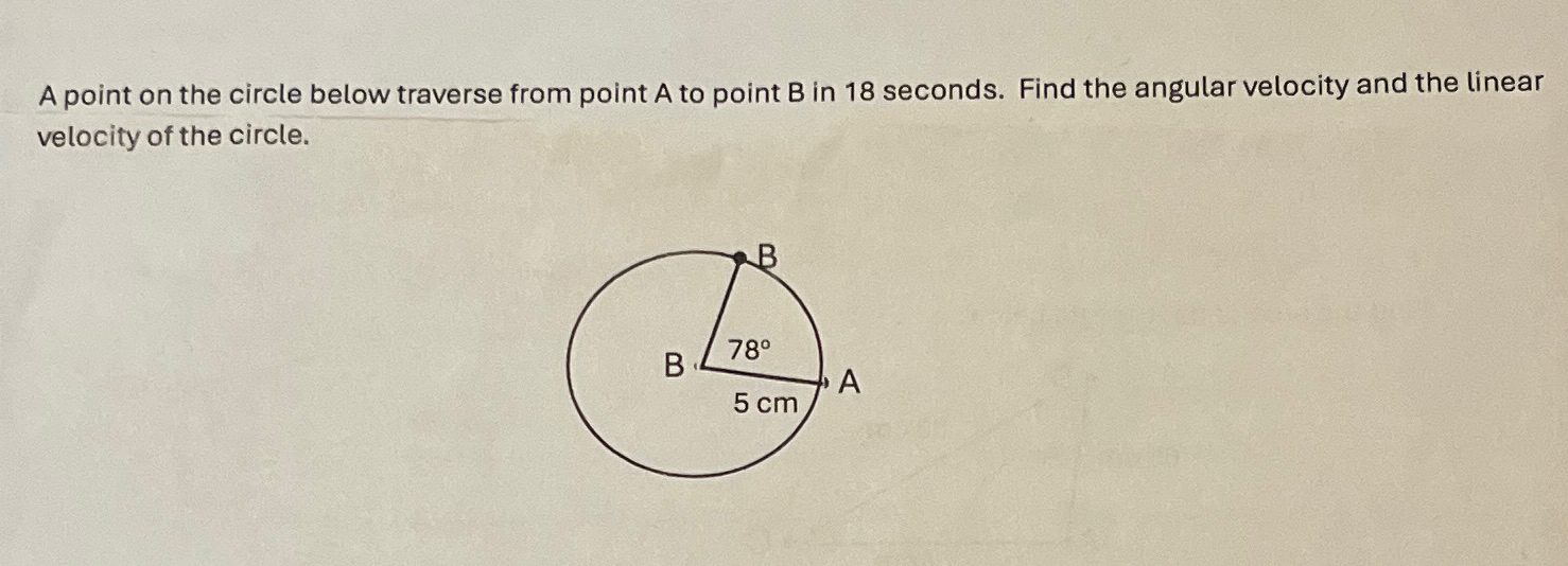 A point on the circle below traverse from point A