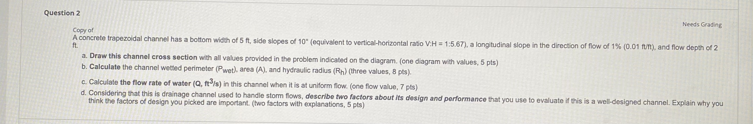 Question 2 Needs Grading Copy of A concrete