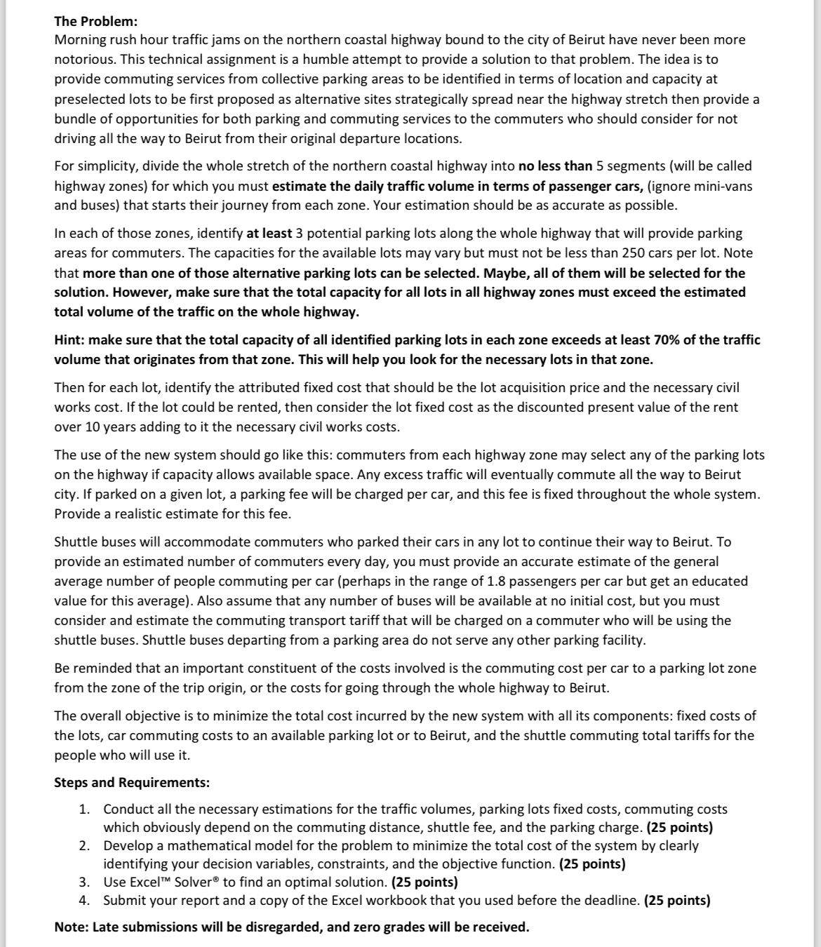 The Problem: Morning rush hour traffic jams on