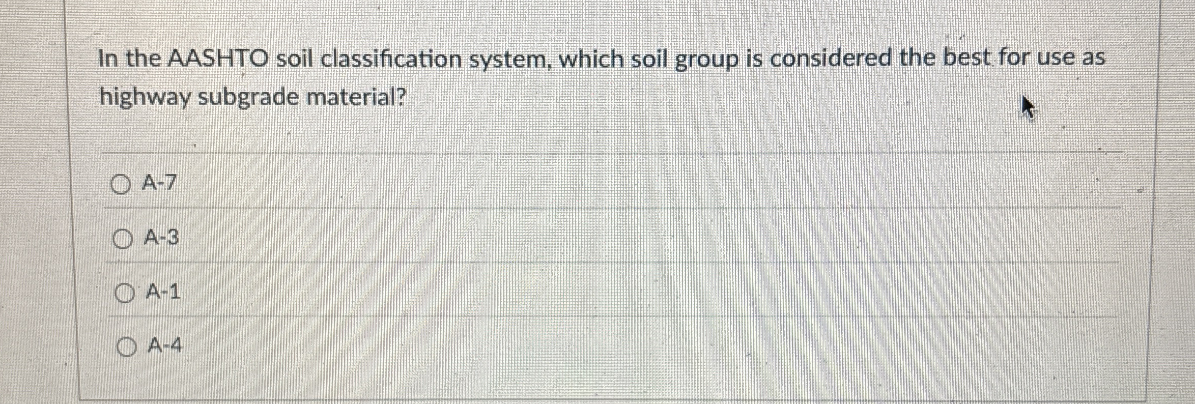 In the AASHTO soil classification system, which