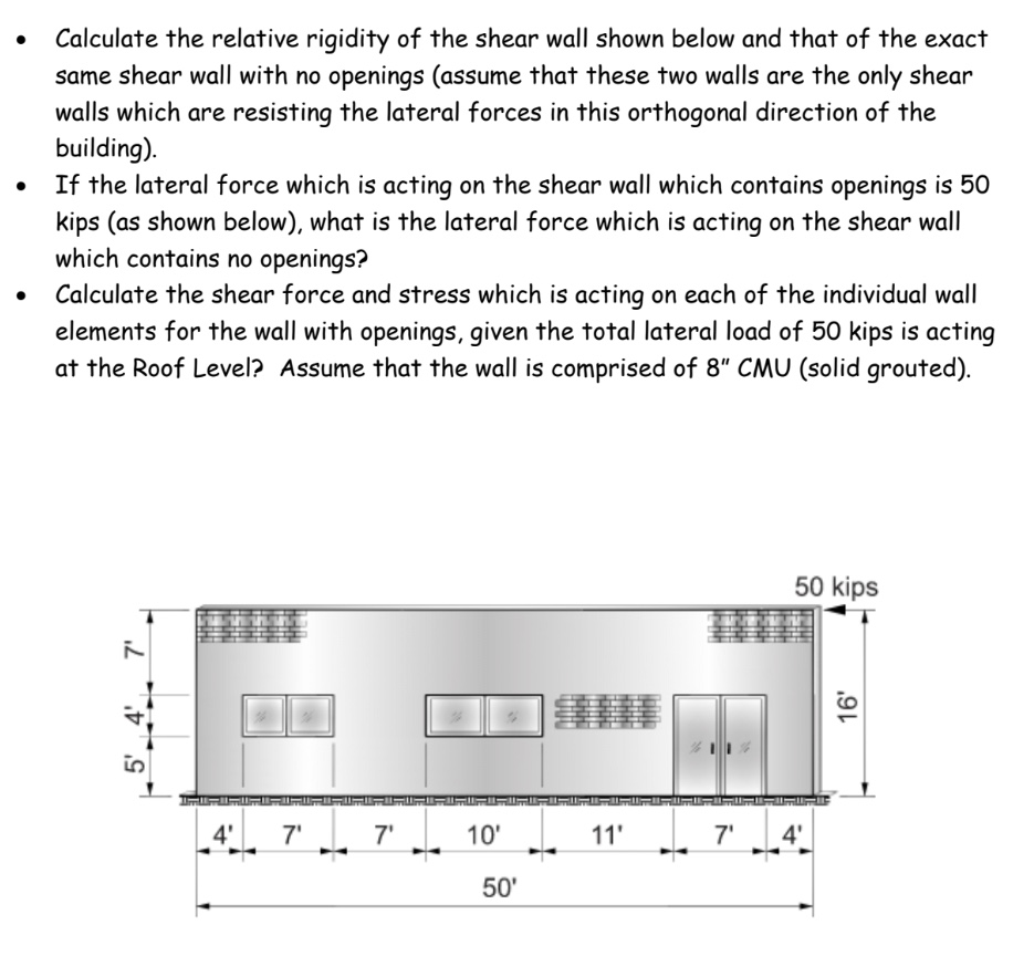 Calculate the relative rigidity of the shear wall