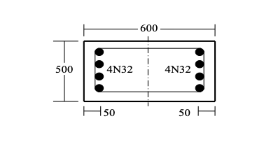 A reinforced concrete beam having the cross