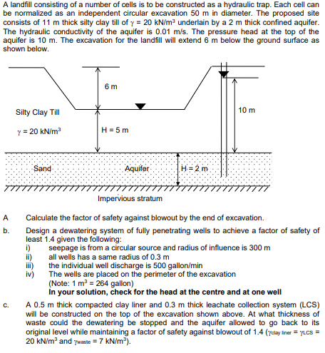 A landfill consisting of a number of cells is to