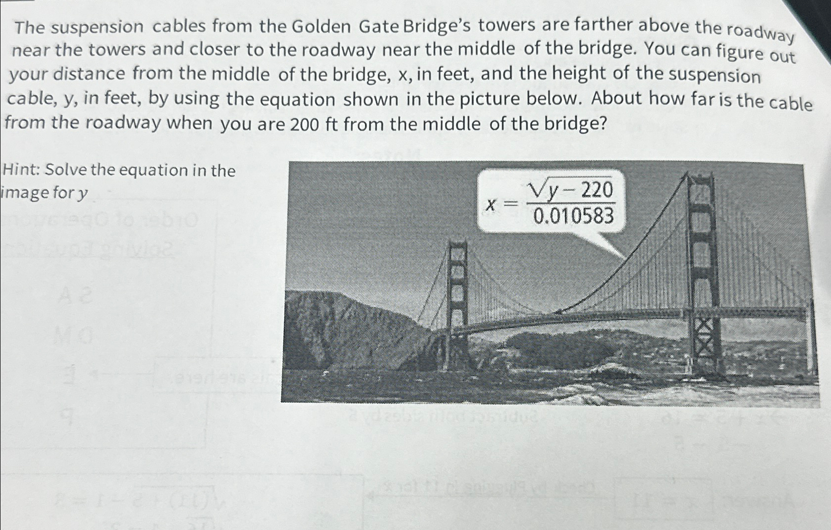 The suspension cables from the Golden Gate