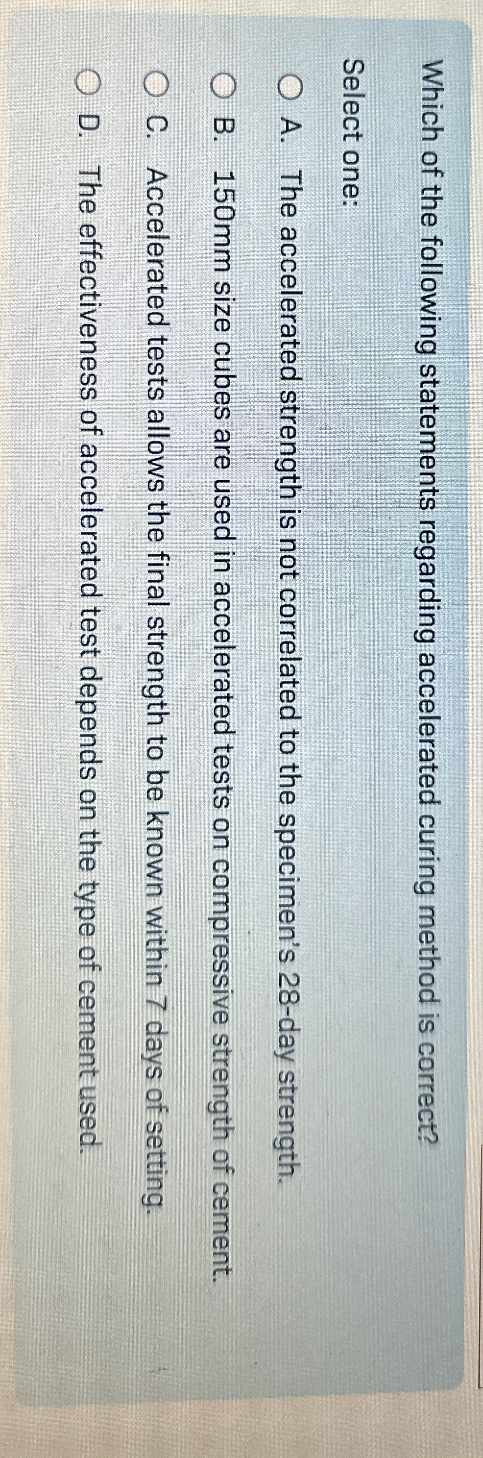 Which of the following statements regarding