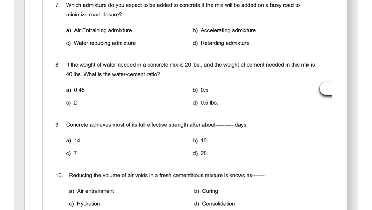 Which admixture do you expect to be added to