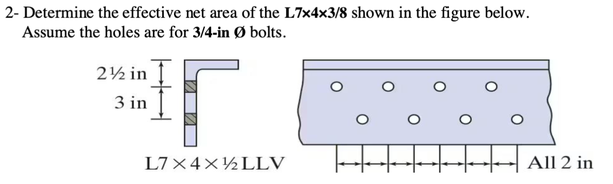 2 - Determine the effective net area of the L 7 4