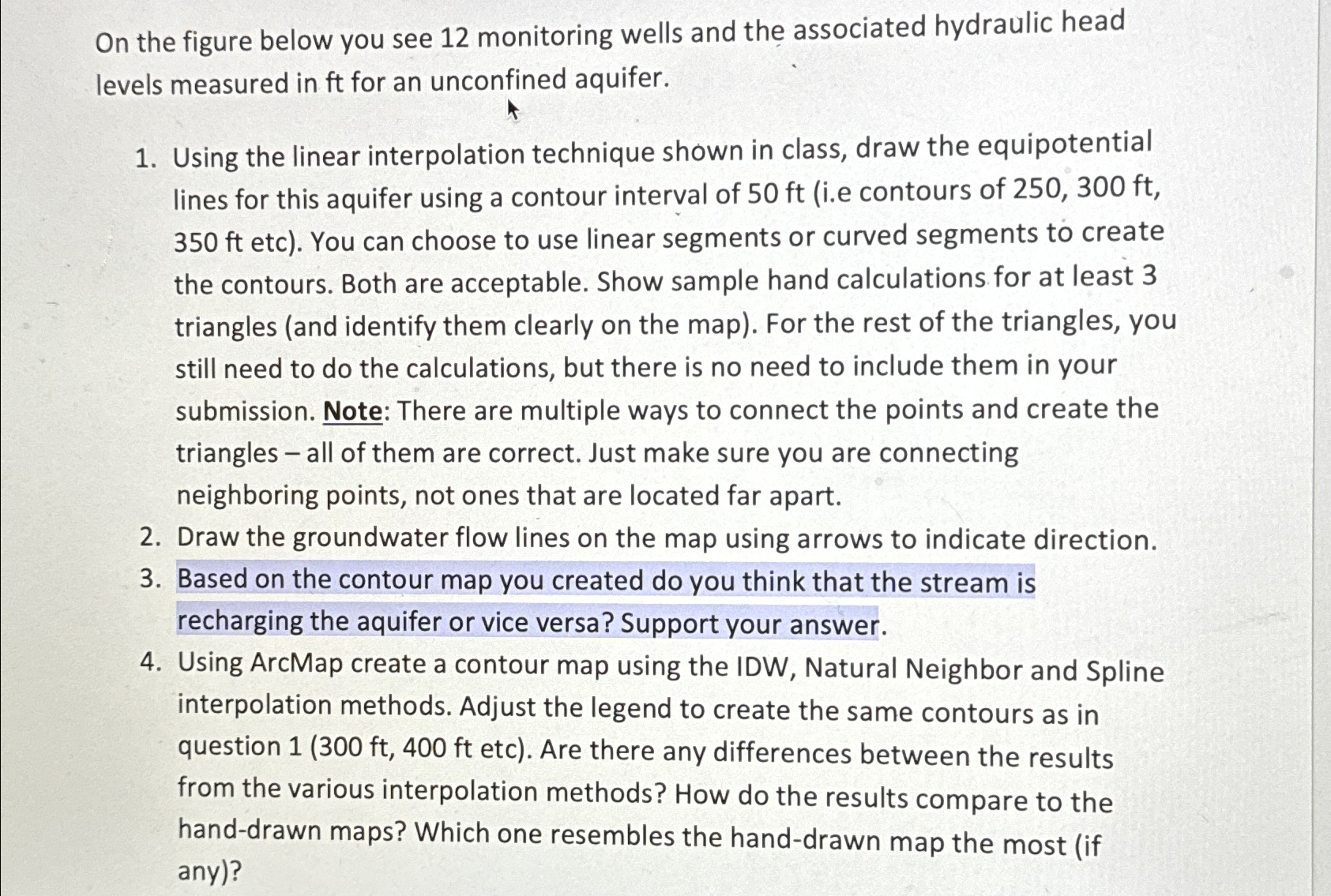 On the figure below you see 1 2 monitoring wells