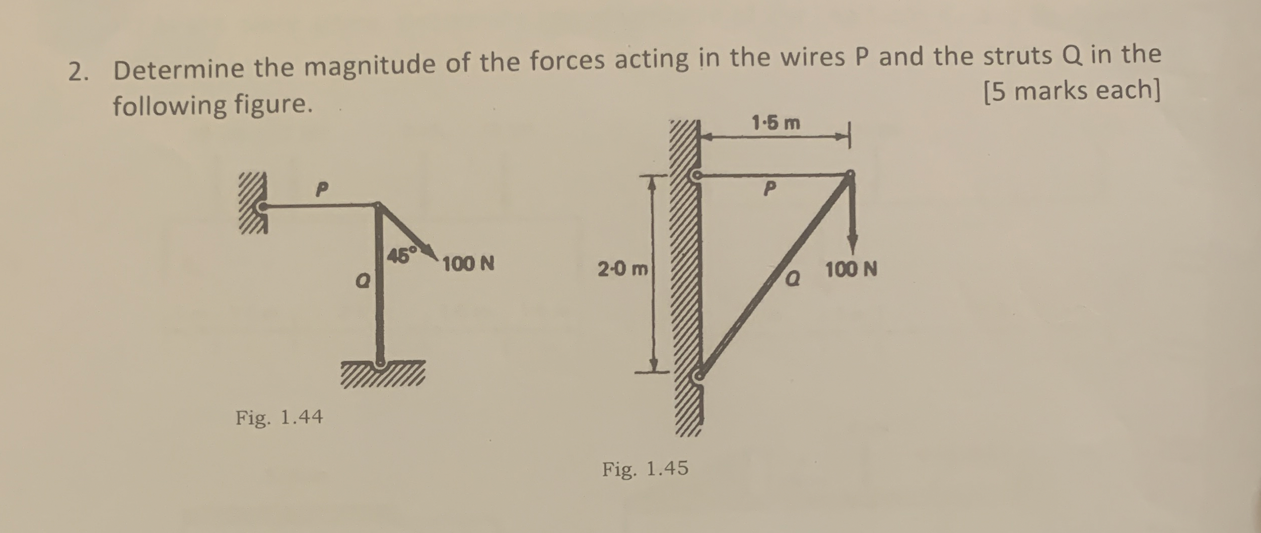 Determine the magnitude of the forces acting in