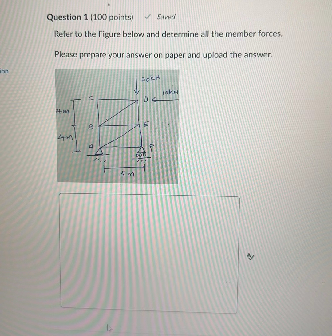 Question 1 ( 1 0 0 points ) Saved Refer to the