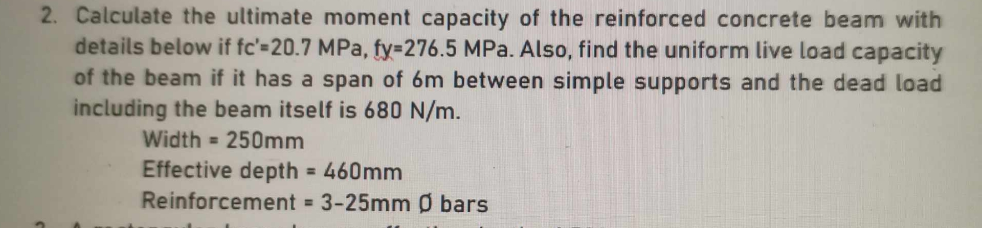 Calculate the ultimate moment capacity of the