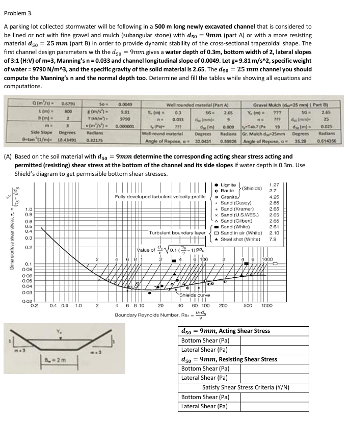 Problem 3 . A parking lot collected stormwater