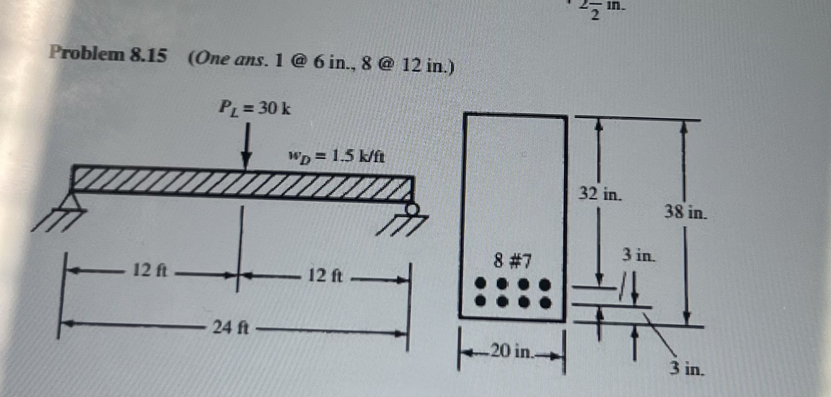 For Problems 8 . 1 1 to 8 . 1 9 , for the beams