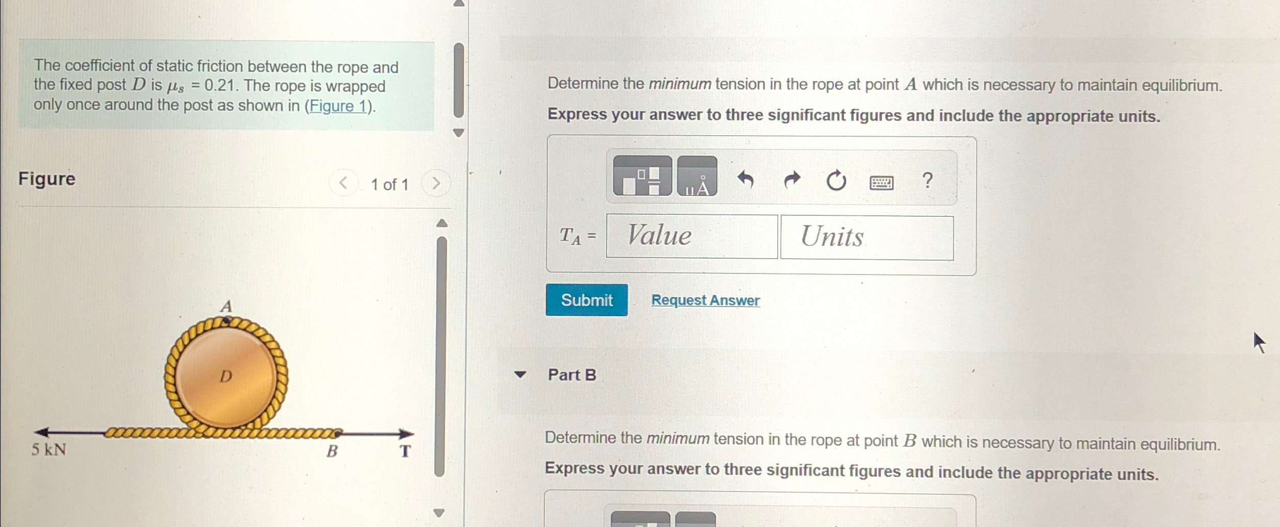The coefficient of static friction between the
