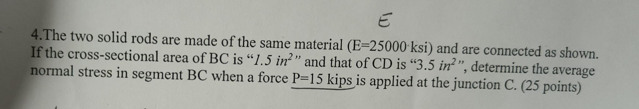 4 . The two solid rods are made of the same