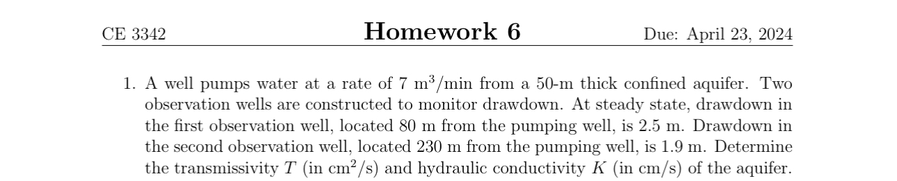 \ table [ [ CE 3 3 4 2 , Homework 6 , Due: April