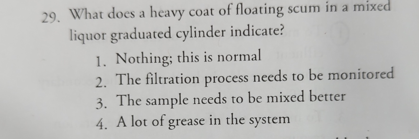 What does a heavy coat of floating scum in a
