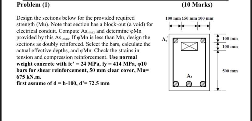 Explain how to solve \ \ Problem (1)\ Design the