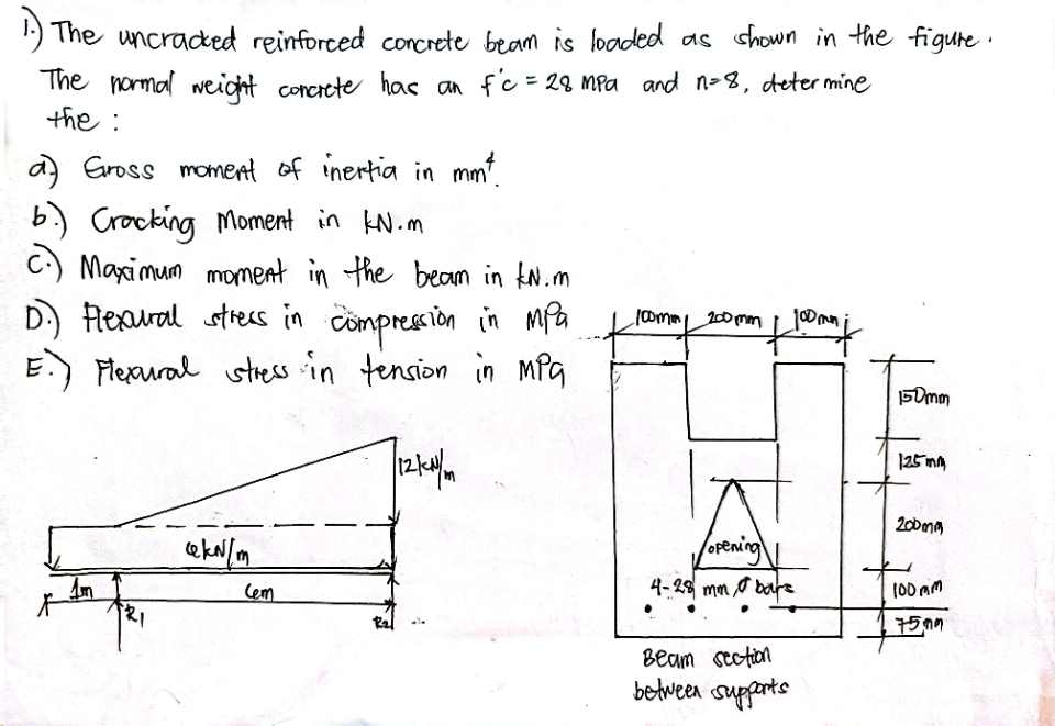 Need now ASAP 1 . ) The uncracked reinforced