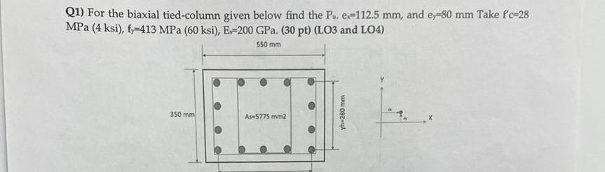 Q 1 ) For the biaxial tied - column given below