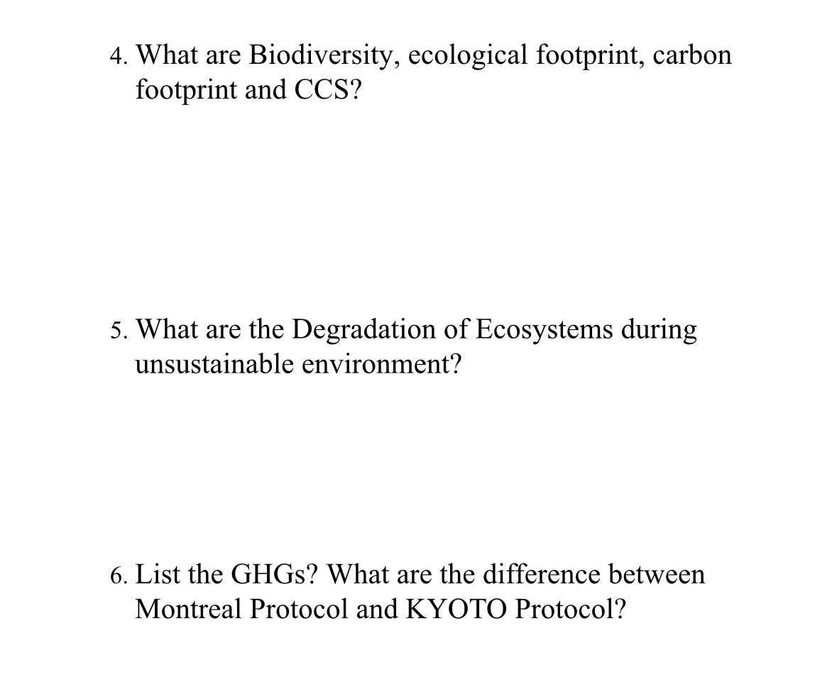 What are Biodiversity, ecological footprint,