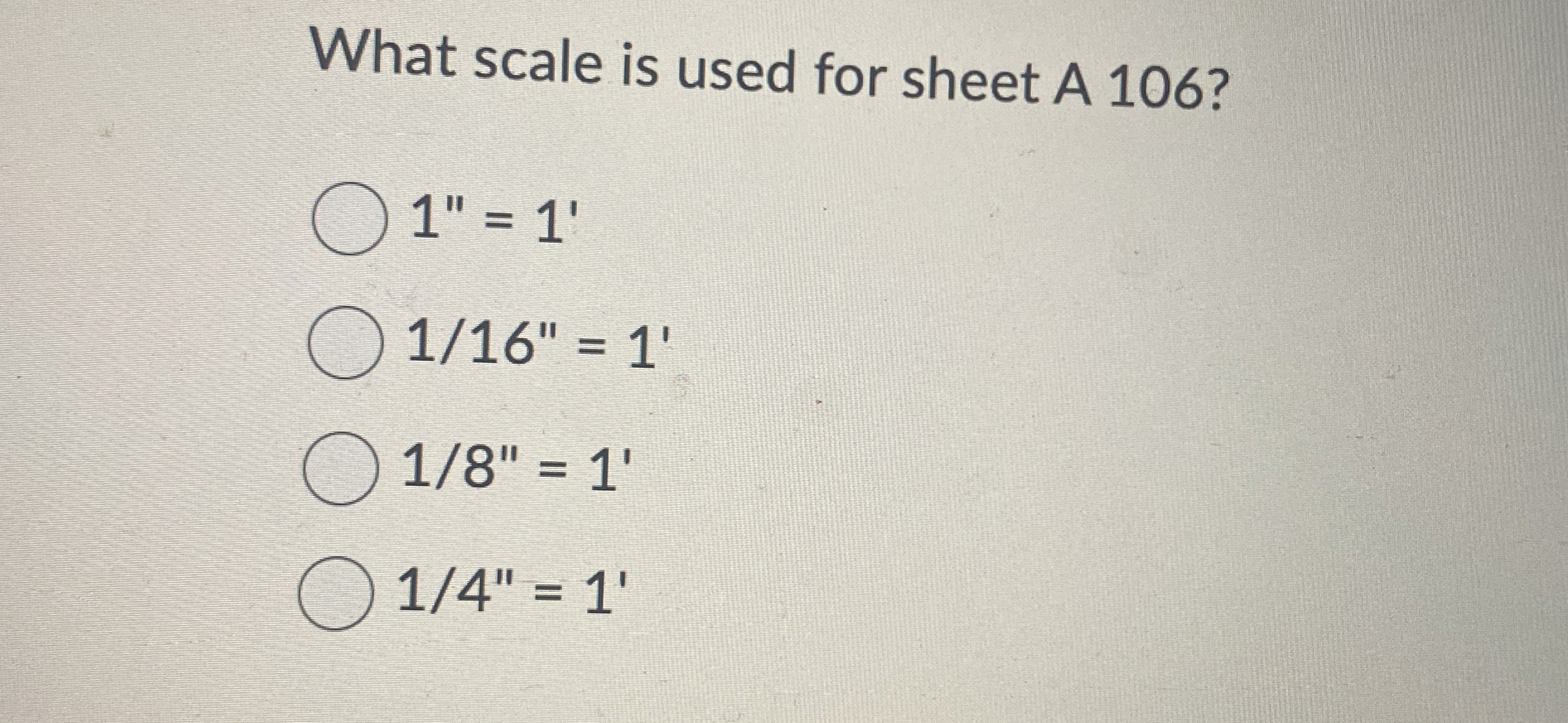 What scale is used for sheet A 1 0 6 ? 1 