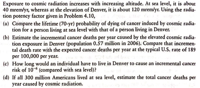 Exposure to cosmic radiation increases with