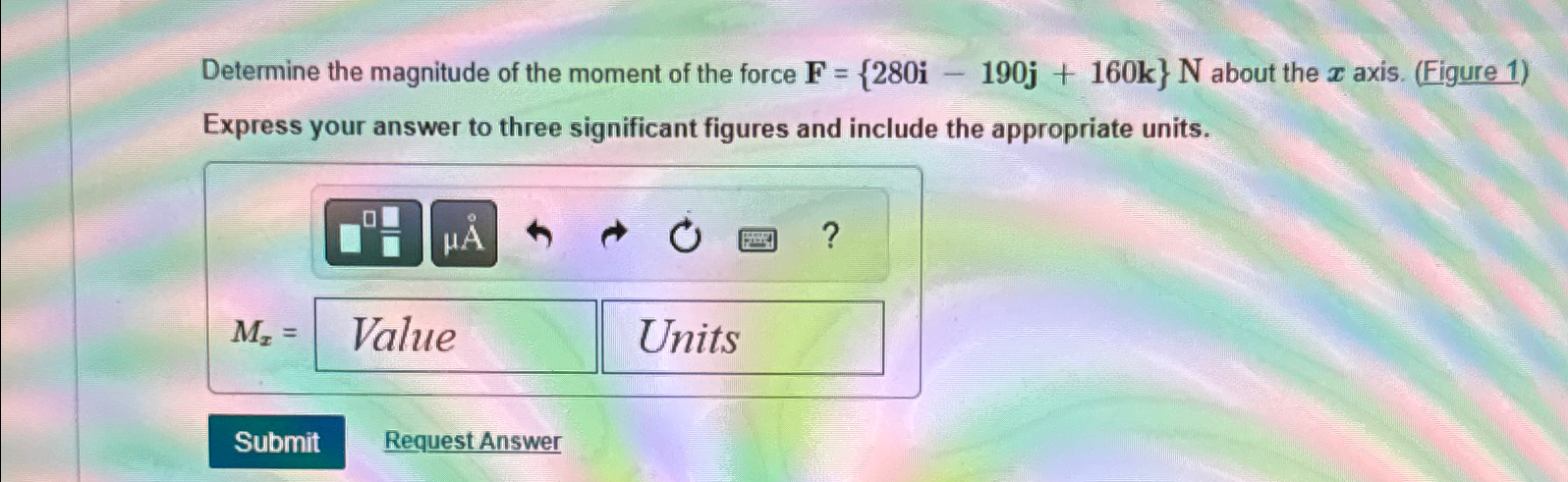 Determine the magnitude of the moment of the