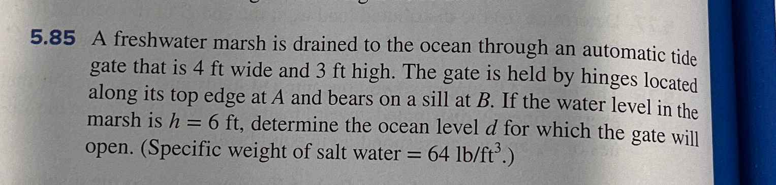 5 . 8 5 A freshwater marsh is drained to the