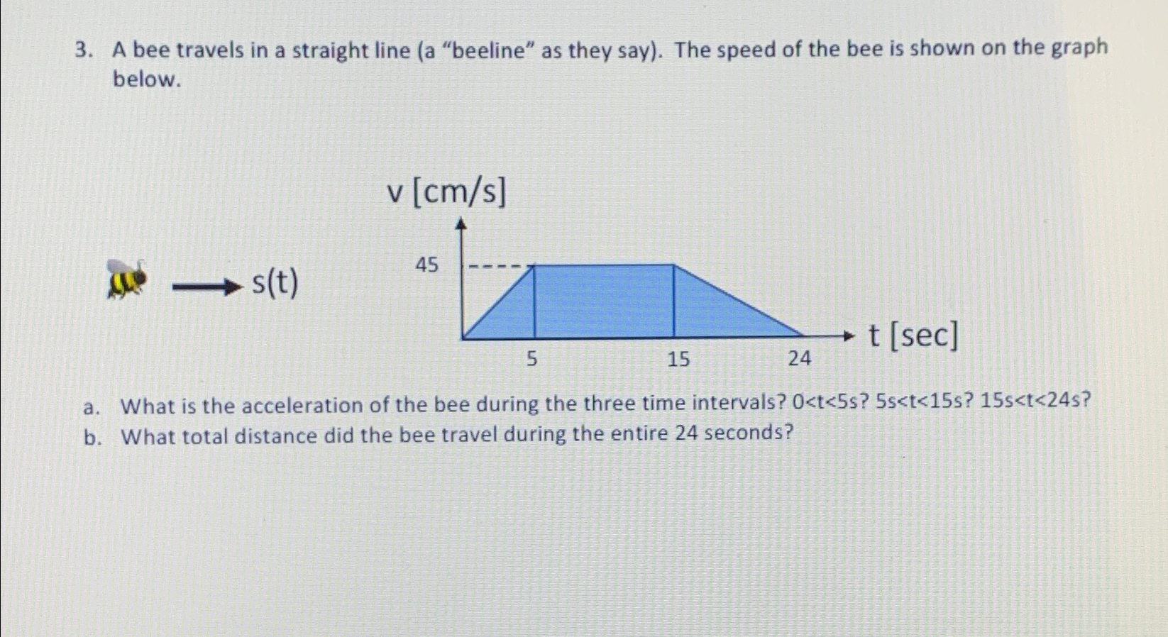 A bee travels in a straight line ( a "beeline" as