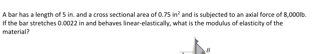 A bar has a length of 5 i n . and a cross