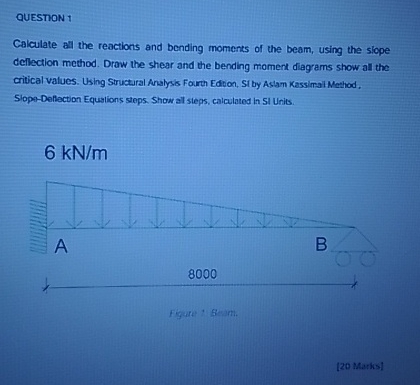 QUESTION 1 Calculate all the reactions and