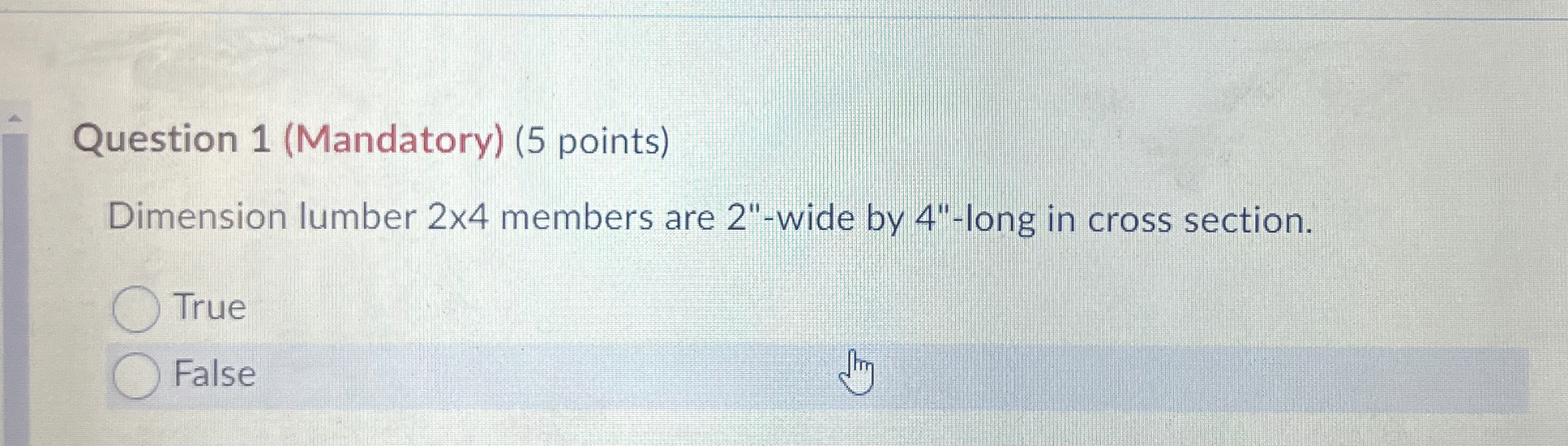 Question 1 ( Mandatory ) ( 5 points ) Dimension