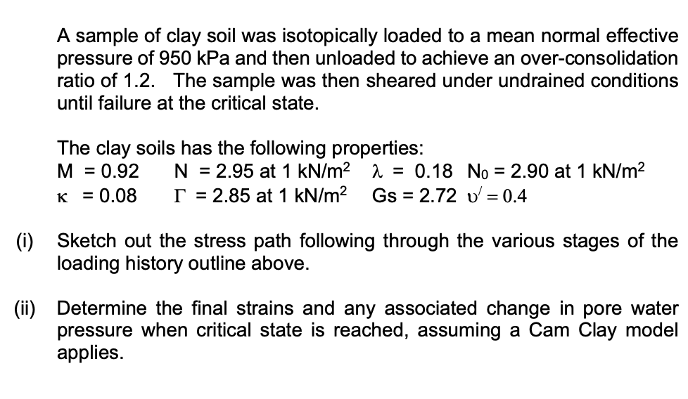 A sample of clay soil was isotopically loaded to