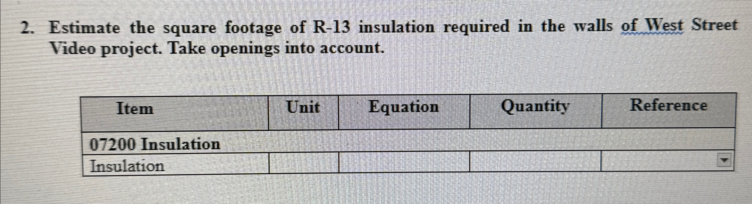 Estimate the square footage of R - 1 3 insulation