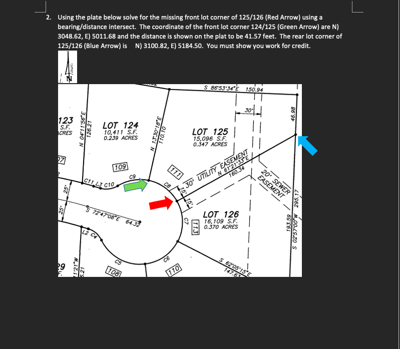 Using the plate below solve for the missing front