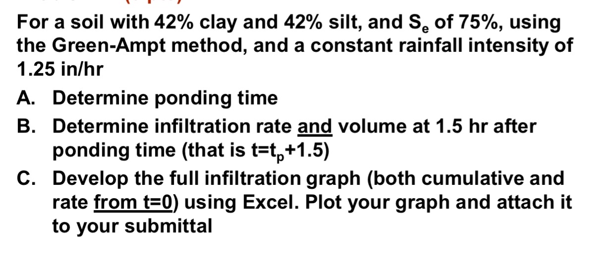For a soil with 4 2 % clay and 4 2 % silt, and S