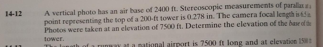 1 4 - 1 2 A vertical photo has an air base of 2 4