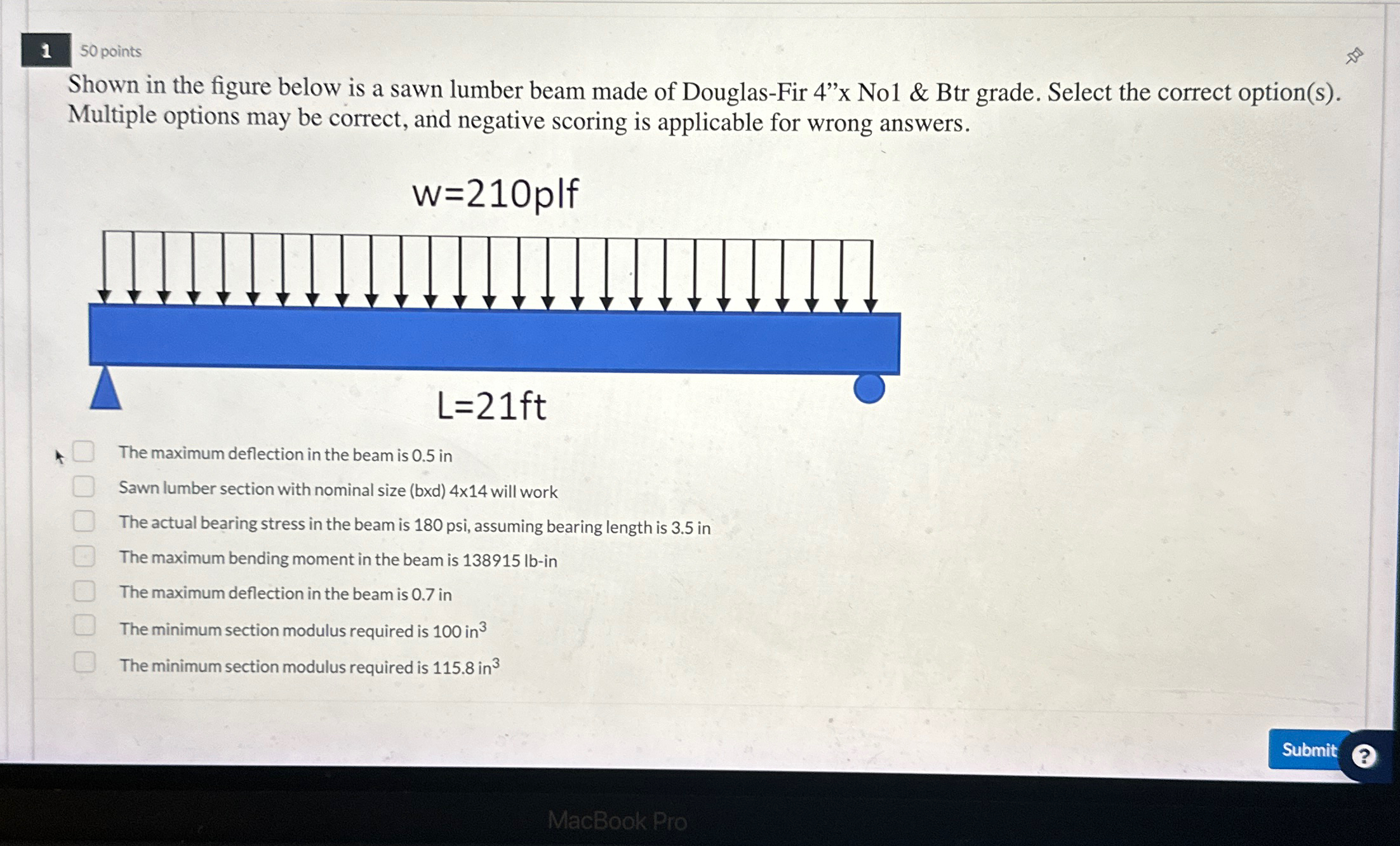 1 5 0 points Shown in the figure below is a sawn