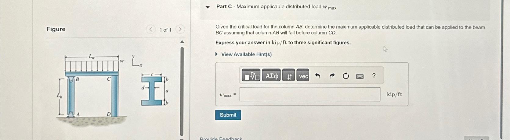 Part A - Critical load for column A B Learning