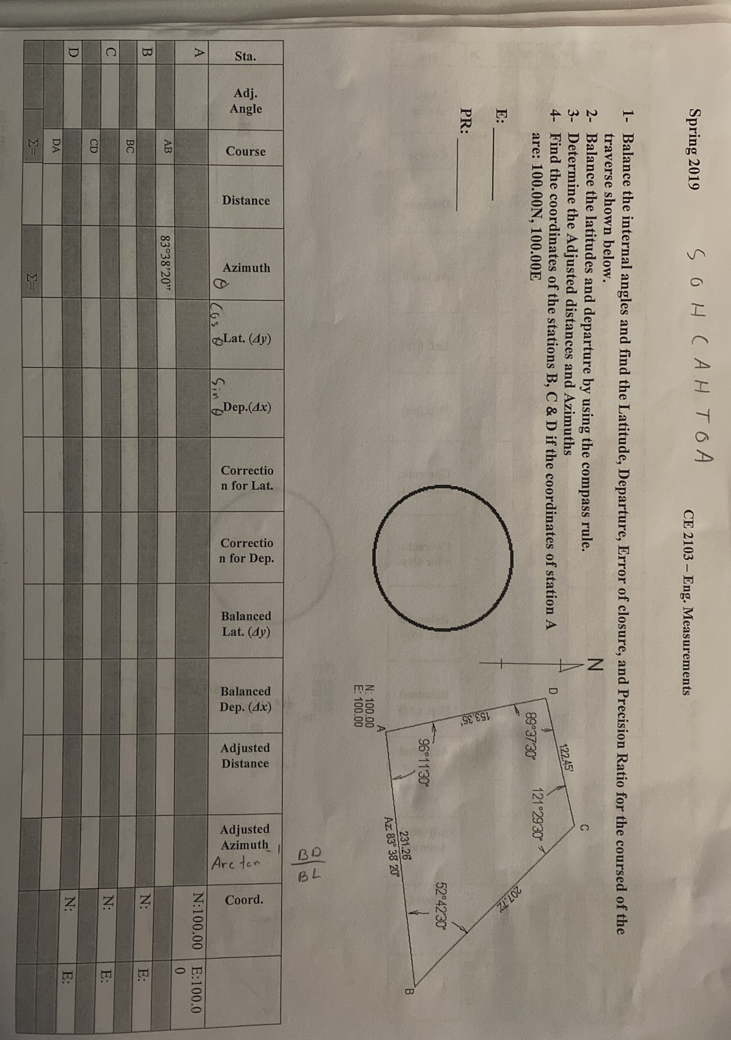 Spring 2 0 1 9 CE 2 1 0 3 - Eng. Measurements 1 -