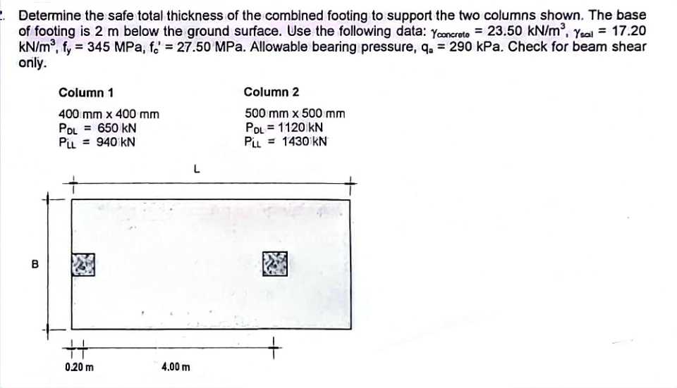 Determine the safe total thickness of the