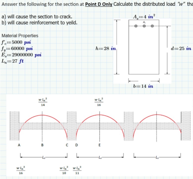 Answer the following for the section at Point D